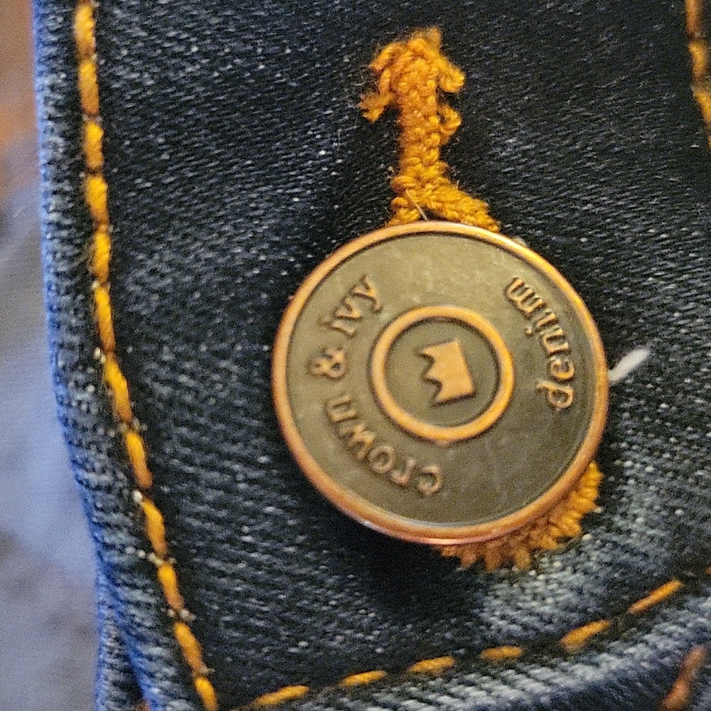 Crown & Ivy skinny blue jeans classic 5 pocket style stretch size 8 Excellent… - Picture 6 of 8